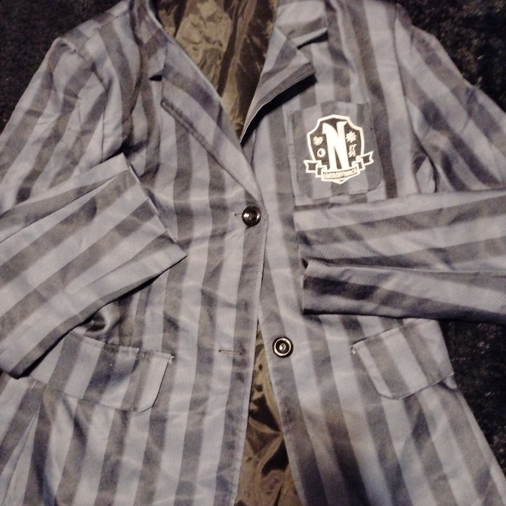 Kids Striped Black and Gray Costume Blazer